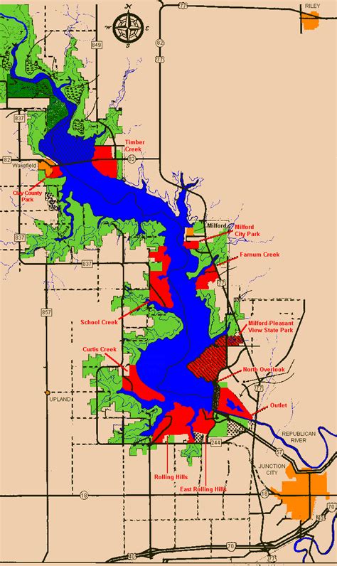 Milford Lake Kansas Map - Corina Charmaine