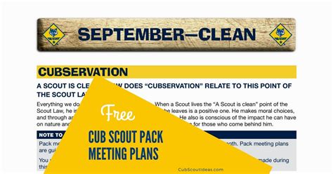 Download Your Free Cub Scout Pack Meeting Plans | Cub Scout Ideas