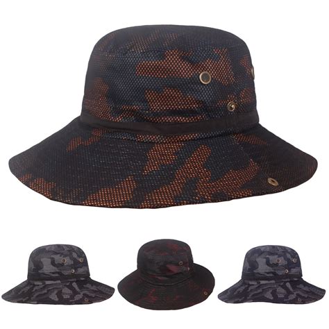 Men's Outdoor Fisherman Hat Camouflage Printed Jungle Hiking Hats ...