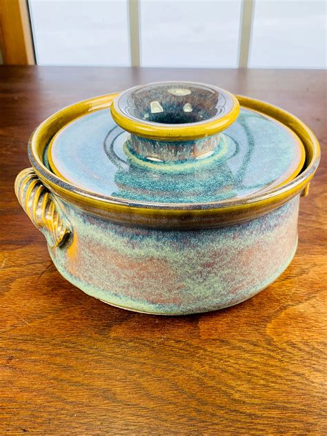 Butter dish with lid blue butter bowl holds at least 1 1/2 | Etsy