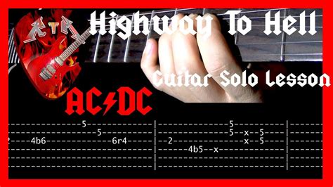 Highway To Hell Guitar Solo Lesson - AC/DC (with tabs) - YouTube