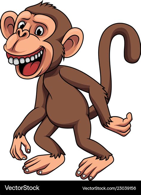 Cartoon funny little monkey Royalty Free Vector Image