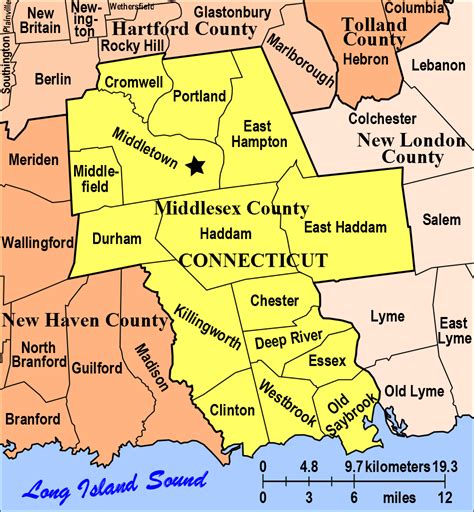 Map of Towns in Middlesex and new haven County ct | Modern towns and ...