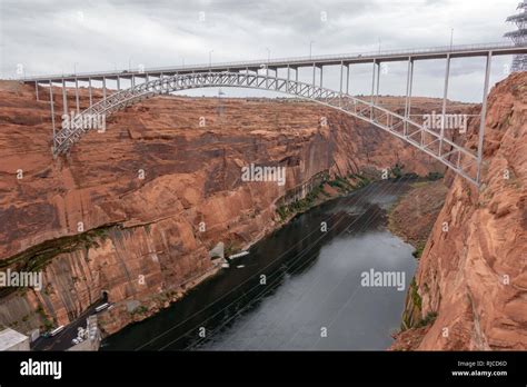 Glen Canyon Bridge (Glen Canyon Dam Bridge) carrying U.S. Route 89 over ...