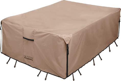 ULTCOVER 600D PVC Durable Square,Rectangular or Oval Patio Table with ...