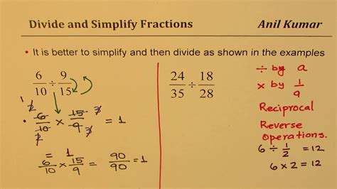 How to Divide Fractions Easy Method is to Simplify then Divide - YouTube