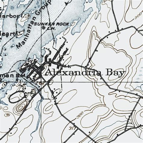 Alexandria Bay Map Historic Topographic Map 1903 - Etsy