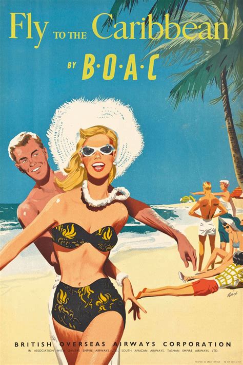 2 Vintage Caribbean Travel Pin-Up Posters | Caribbean & Co.