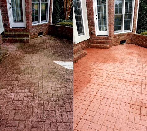 Before and after brick patio pressure washing - Camelot Pressure Washing