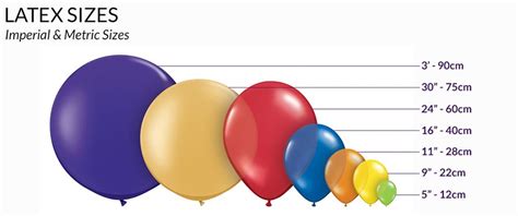 Balloon Sizes & Color Chart - Bubble Moo Balloons