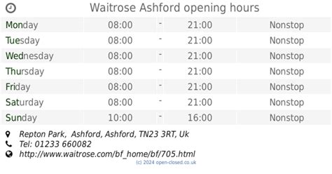 Waitrose Ashford opening times (2019 update)