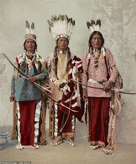 Three Apache men - Chief James A. Garfield (center), Pouche Te Foya and ...