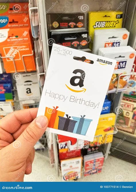 Happy Birthday Amazon Gift Card Editorial Stock Image - Image of ...