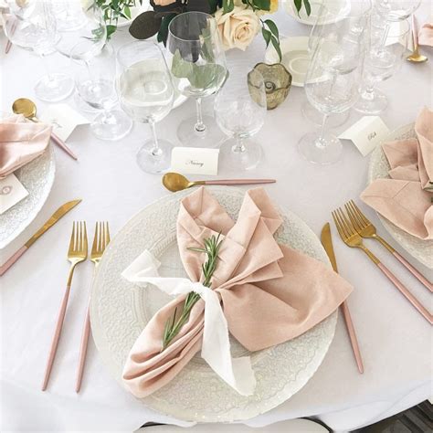 Table Napkin Inspo (Colour Palette & Greenery with Ribbon) | Wedding ...