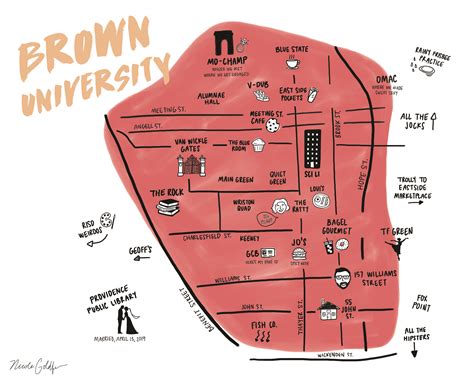 Brown University Custom Campus Map | College friends, Best wedding ...