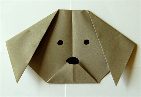 origami dog face ~ easy arts and crafts ideas