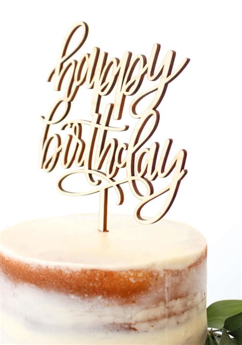 Calligraphy Birthday Cake Topper Happy Birthday Cake Topper - Etsy