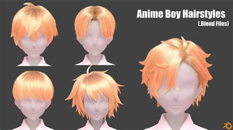 ArtStation - Anime Boy Hairstyles Pack (.Blend Files) | Game Assets