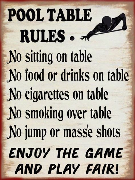 Pool Table Rules Bartender Billiards Pool Bar Pub Canvas Sign | Etsy