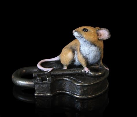 Hand Painted Mice Cold Cast Bronze Resin Mouse Figure Sculpture Michael ...