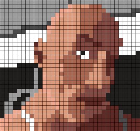 The Rock Eyebrow Raise Perler Bead Pattern | Bead Sprites | Misc Fuse ...