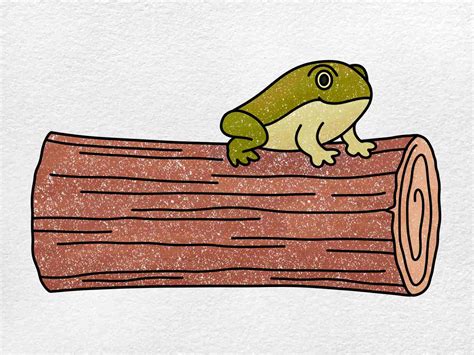 How to Draw a Frog on a Log - HelloArtsy