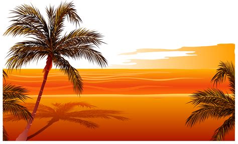 Beach Sunset Vector at GetDrawings | Free download