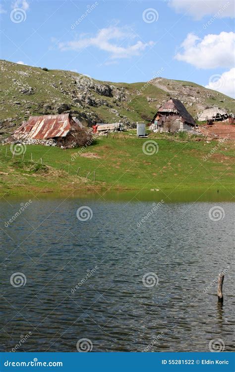 Pastoral Village in Mountains Stock Photo - Image of destination ...