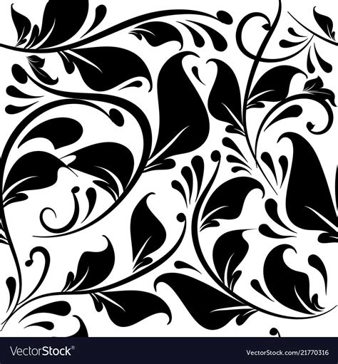 Vintage black and white floral seamless pattern Vector Image