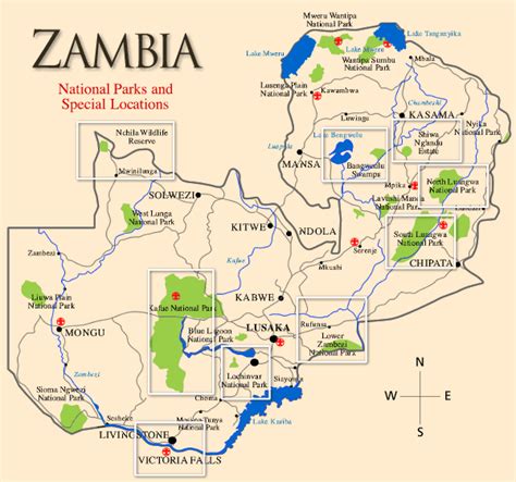 √ Zambia National Parks Map