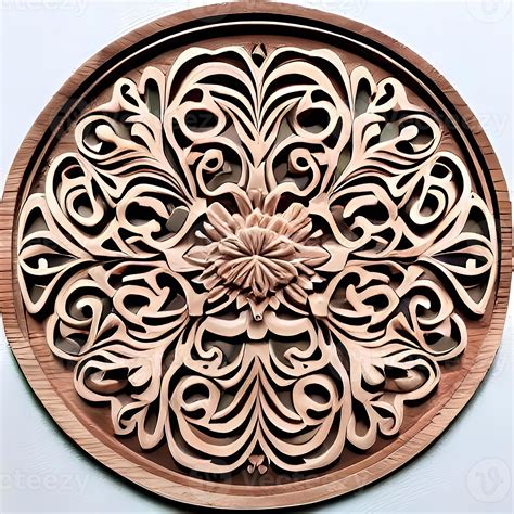 Designs Integrating Wood, Flowers, and Engraving 18939696 Stock Photo ...