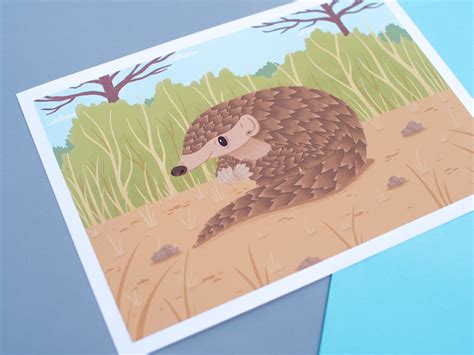 Pangolin Art Print Wildlife Conservation Cute Animal Art | Etsy