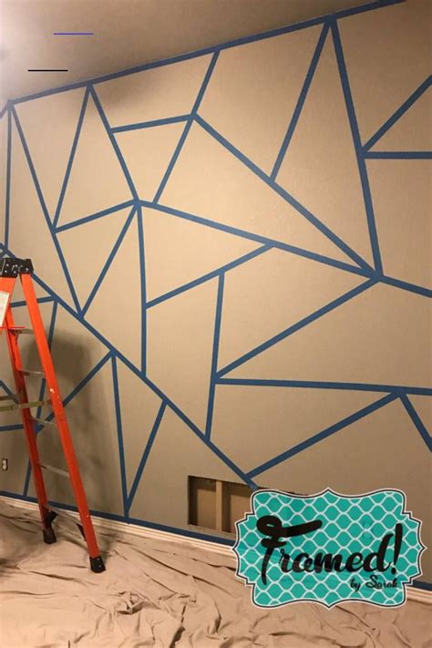 Painting A Diy Geometric Wall Design - Houses For Rent Near Me