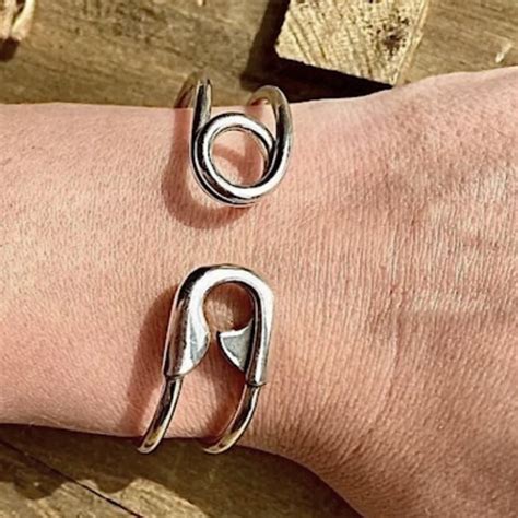 Stampd | Jewelry | Safety Pin Bangle Bracelet Sterling Silver 925 ...