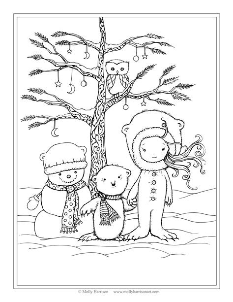 Snowmen At Night Coloring Pages at GetColorings.com | Free printable ...