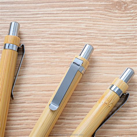 Wholesale Bamboo Ballpoint Pens Printable Logo Button Bamboo Pen Bamboo ...