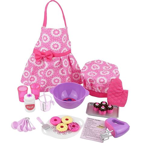 Click n' Play Doll Baking Set with Apron and Chef Hat, Perfect For 18 ...