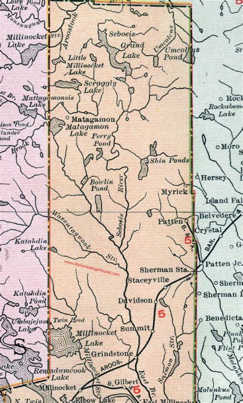 Penobscot County, Maine, 1912, map, Bangor, Orono, Brewer, Old Town ...