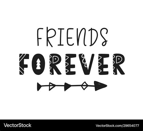 Friends forever lettering isolated on white Vector Image