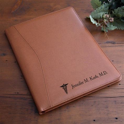 Engraved Leather Portfolio - Medical Design