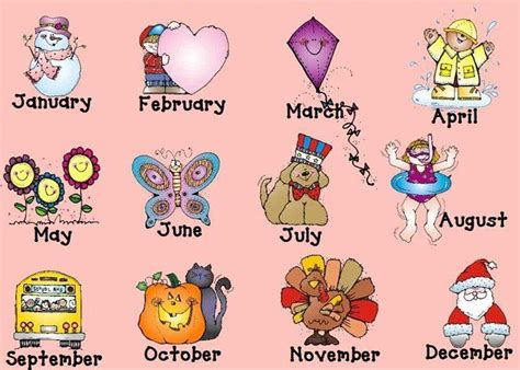 Days And Months Clipart