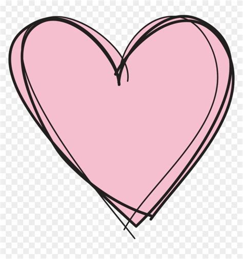 a pink heart on a white background, with lines in the shape of a heart