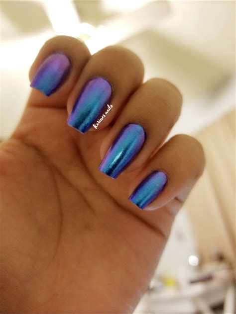 Blue and purple chrome nails in 2024 | Purple chrome nails, Blue prom ...