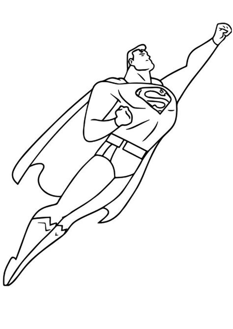 superman flying through the air coloring page