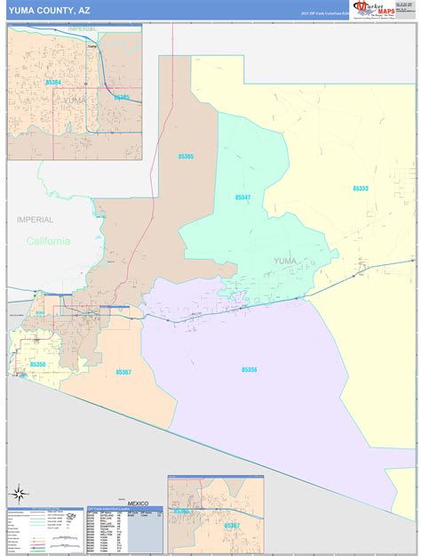 Yuma County, AZ Wall Map Color Cast Style by MarketMAPS - MapSales