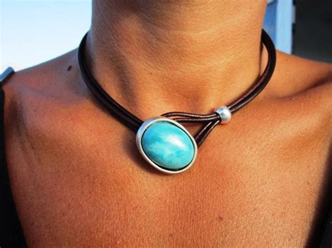 Turquoise Necklace Turquoise Choker Turquoise Jewelry - Etsy