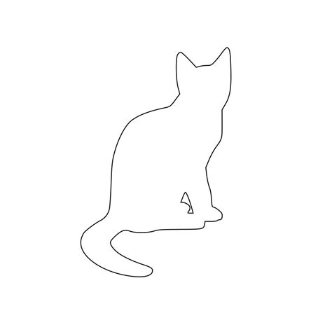 Sitting Cat Outline SVG Vector Digital Download Hand Drawn - Etsy 日本