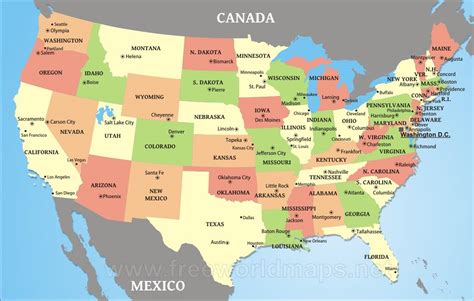 Free Map Of Usa States With Names - Guenna Holly-Anne