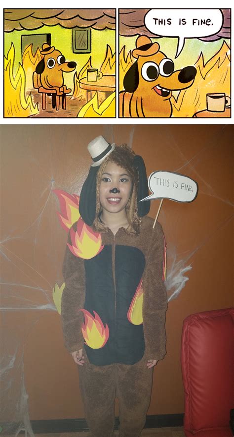 My costume for Halloween. "This is Fine" | Halloween memes, Meme ...