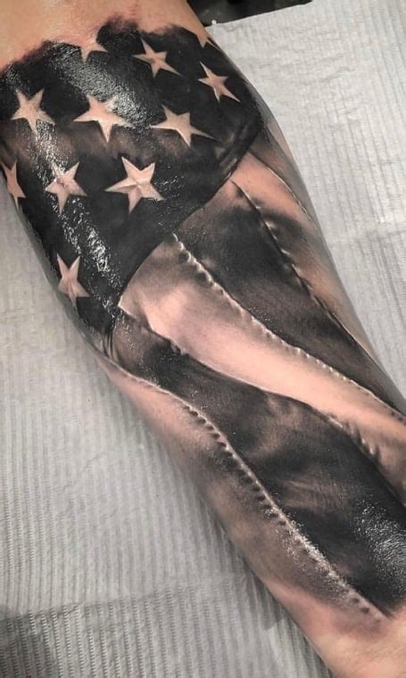 Torn American Flag Tattoo